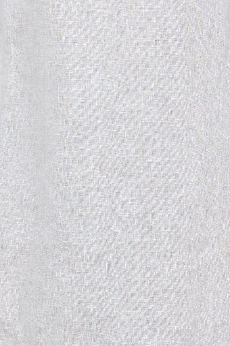 White Mini Dress Short Sleeve Linen