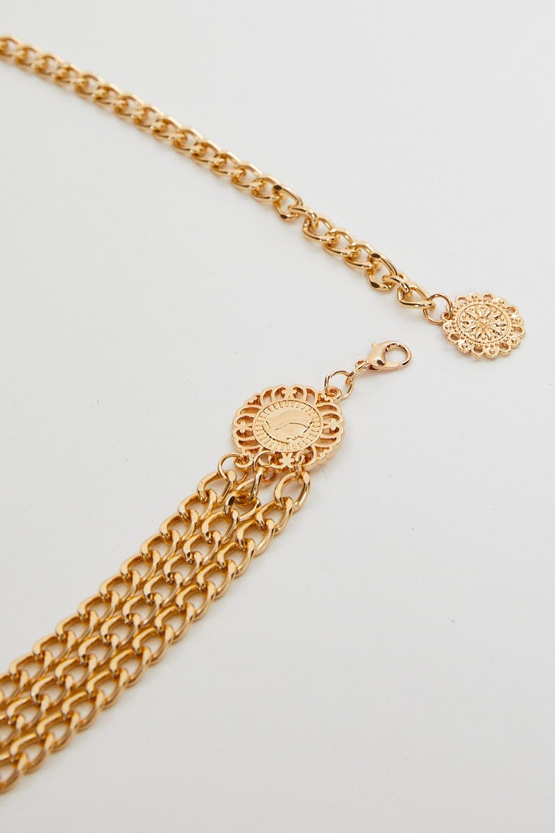 Gold Triple Chain Waist Belt