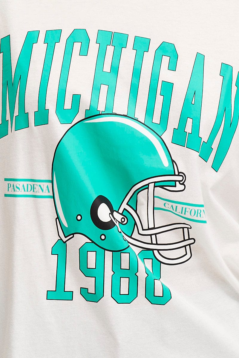 White Graphic T Shirt Short Sleeve