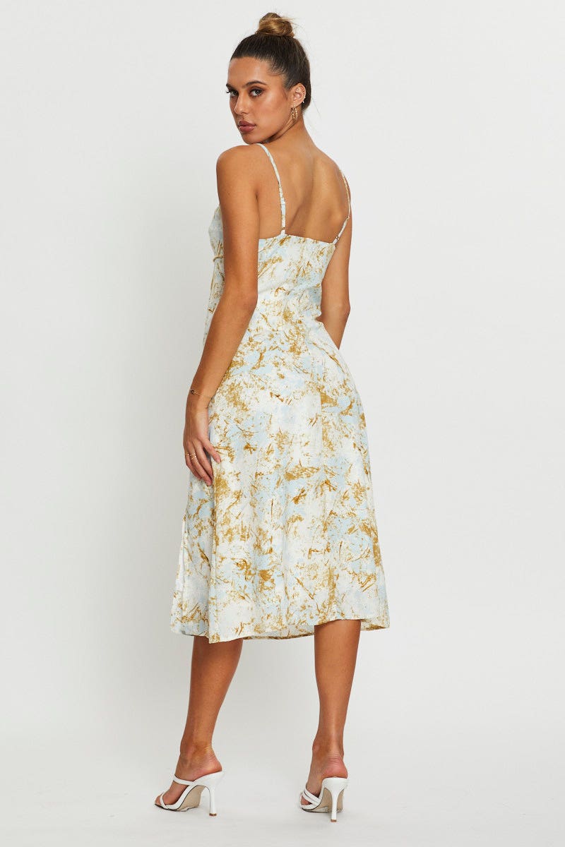 Print Slip Dress Midi