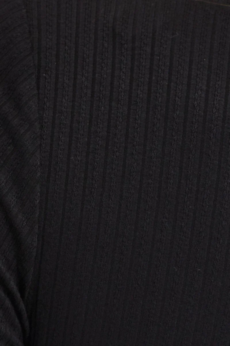 Black Ring Detail Top Long Sleeve