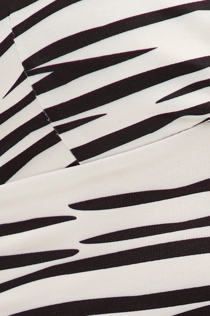 White Animal Print Animal Print Crop Top