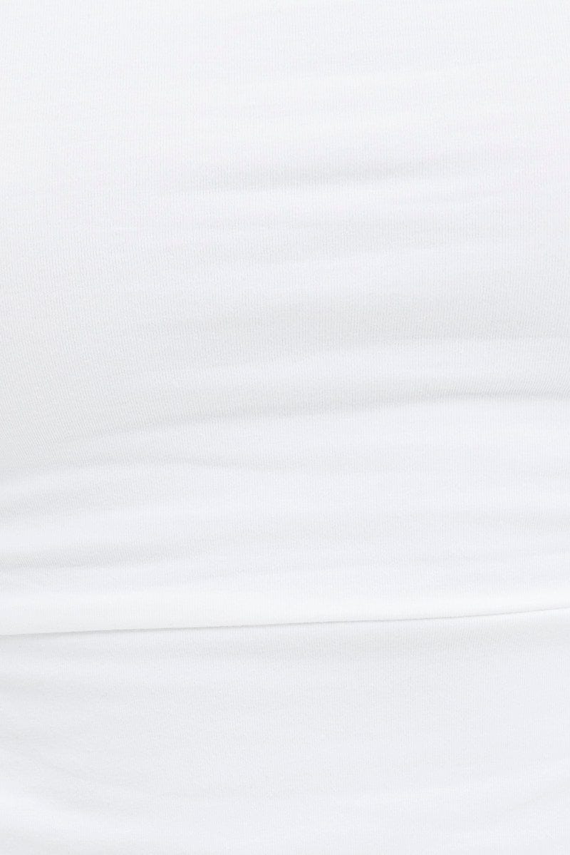 White Singlet Straps Ties Details Jersey