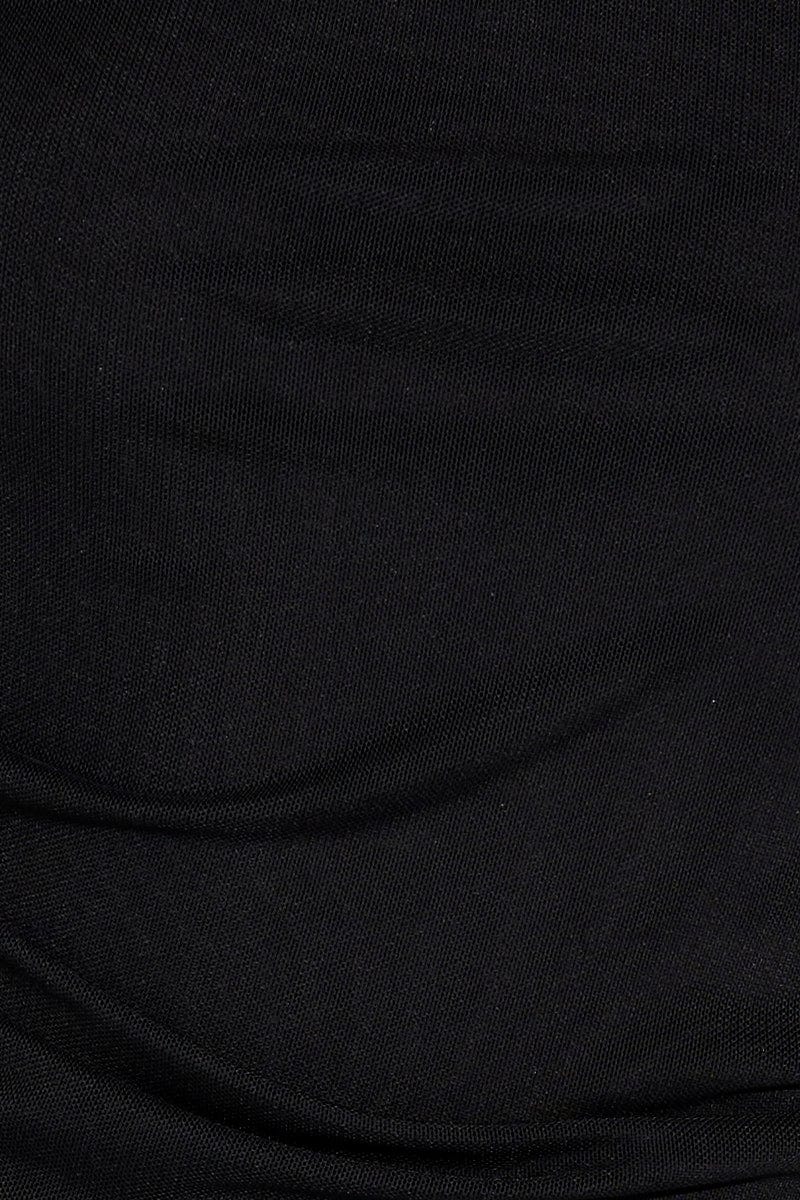 Black Bodycon Dress Round Neck Sleeveless Mesh