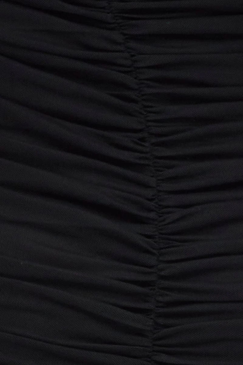 Black Bodycon Dress Corset Detail Mesh