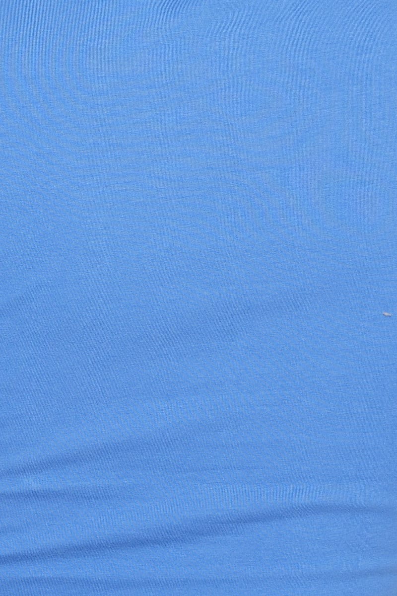 Blue Crop Top Short Sleeve