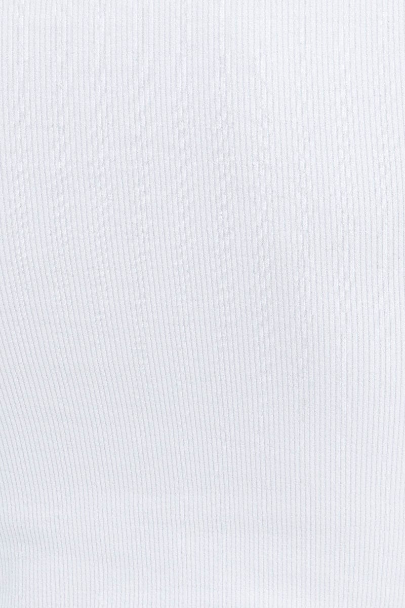 White Crop Top Contrast Collar And Sleeve Cuff