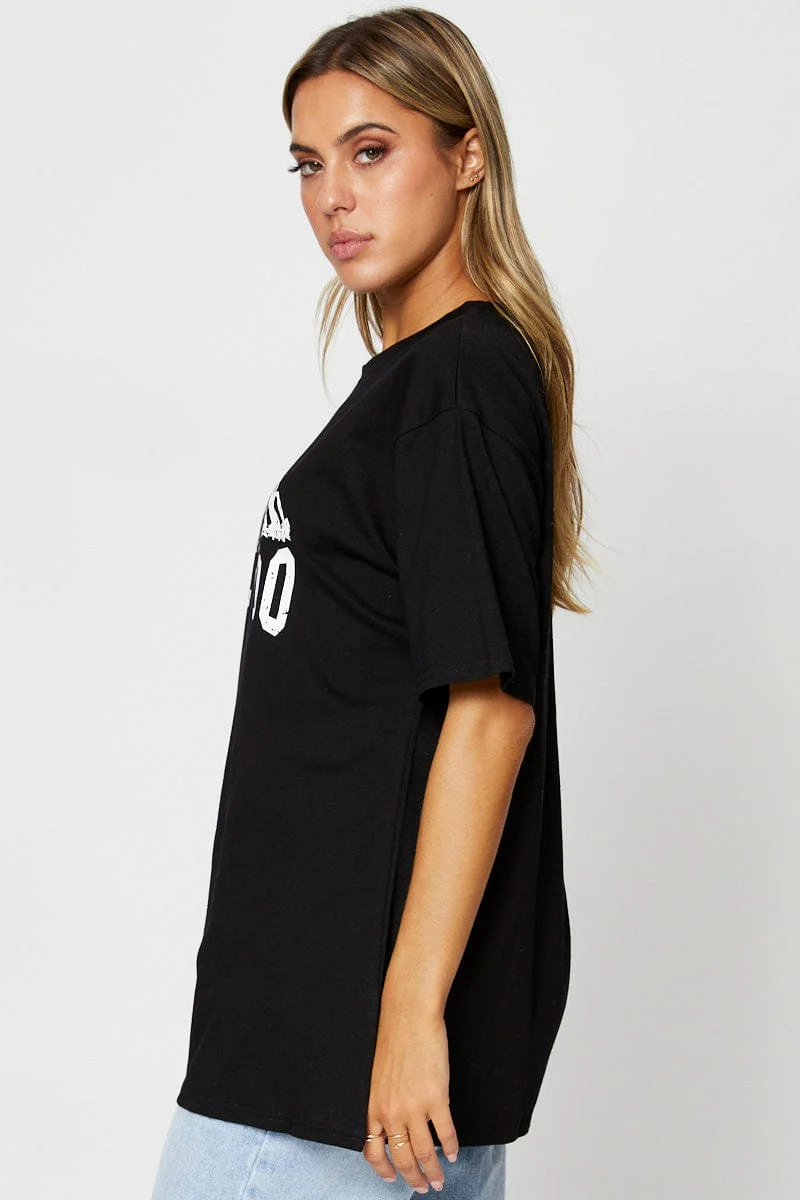Black Graphic T Shirt Short Sleeve