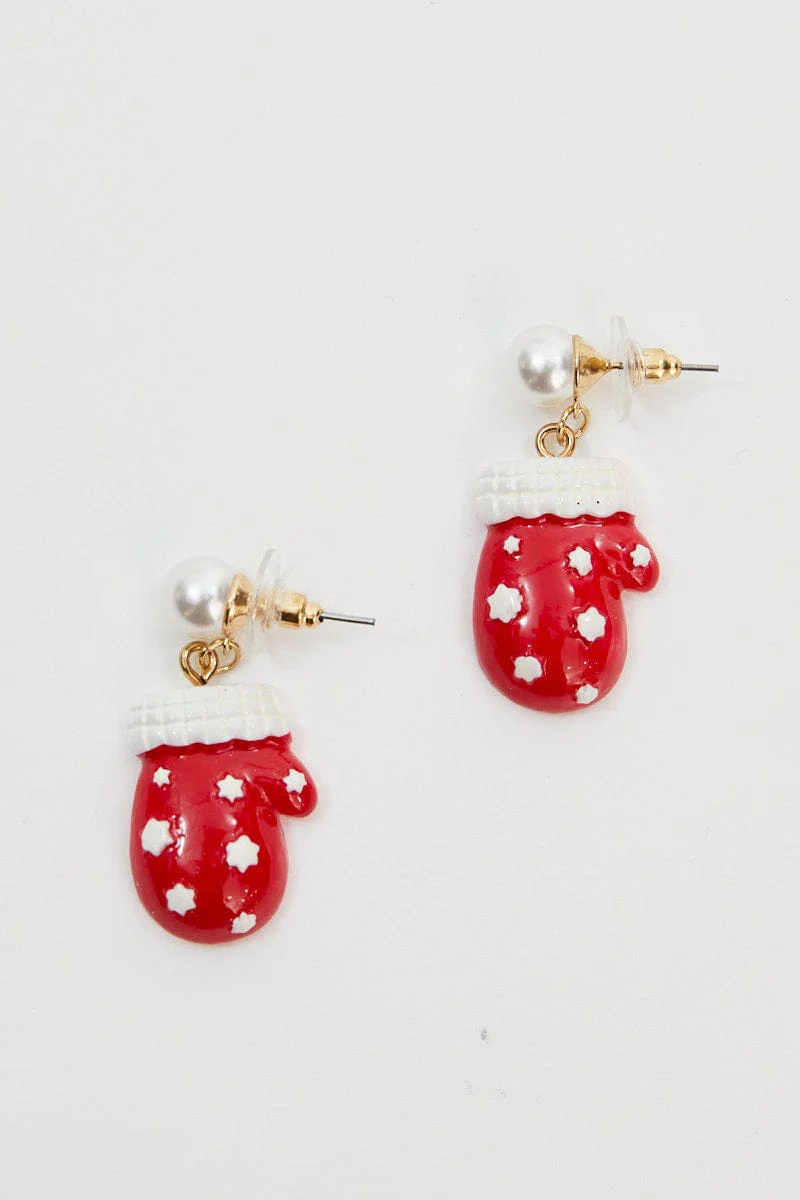 Red Christmas Earring