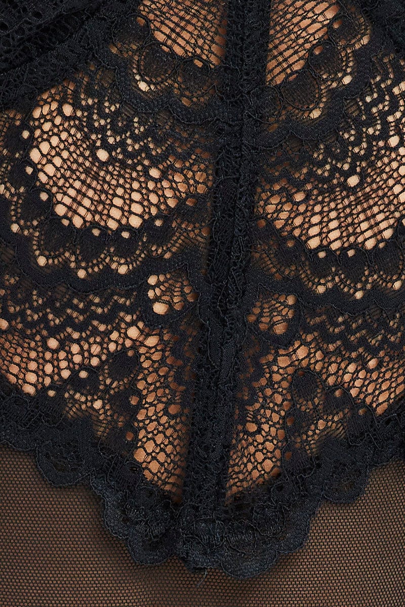 Black Lace One Piece Bodysuit