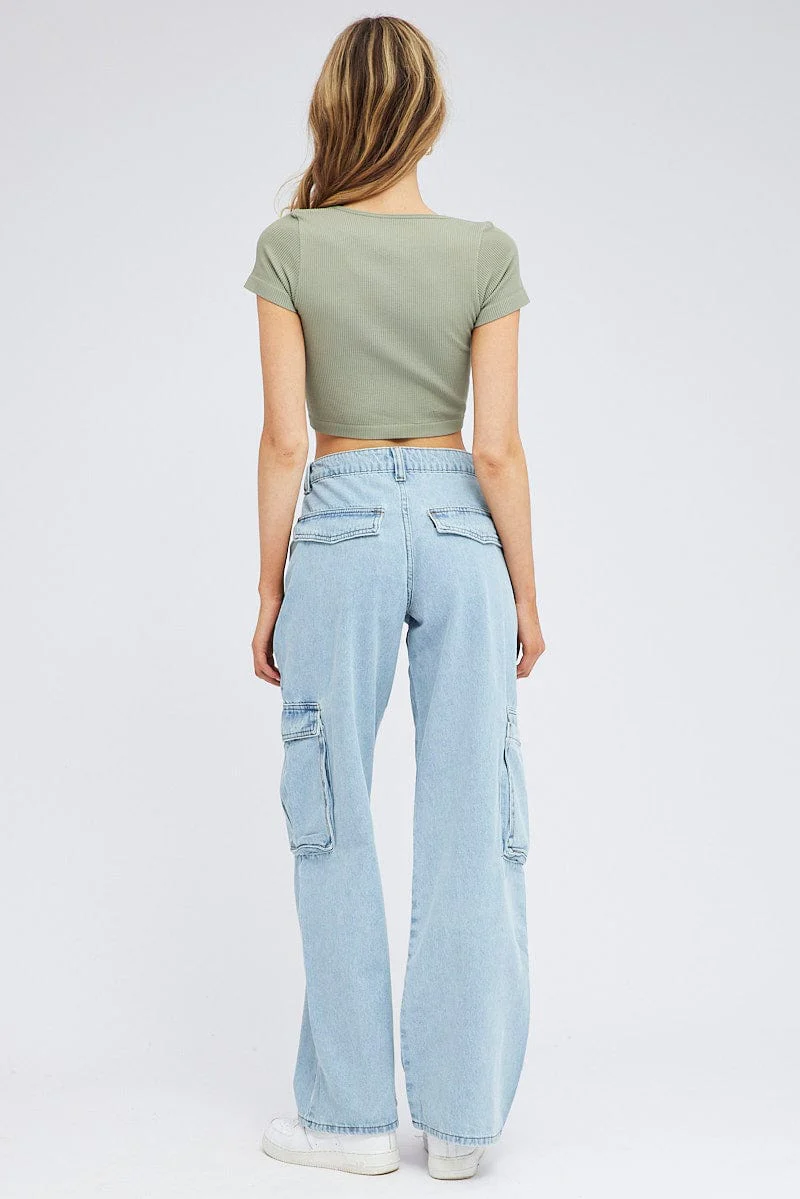 Denim Cargo Jean Multi Pocket