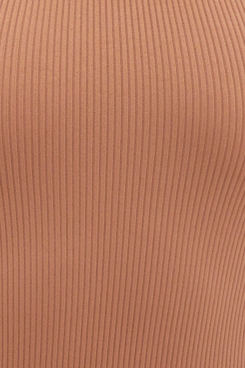 Brown Bodysuit Seamless Sleeveless