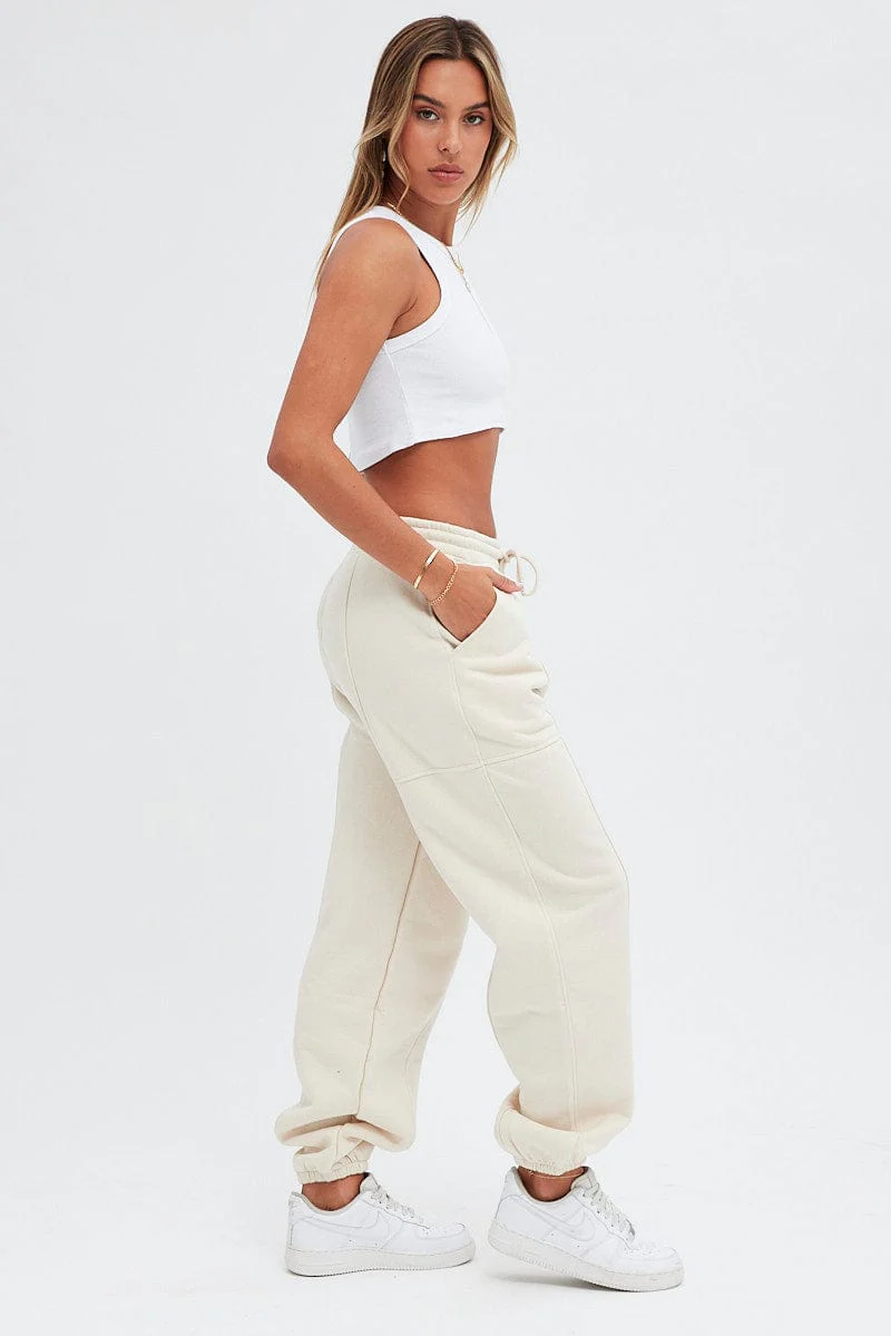 Camel Track Pants High Rise Jogger