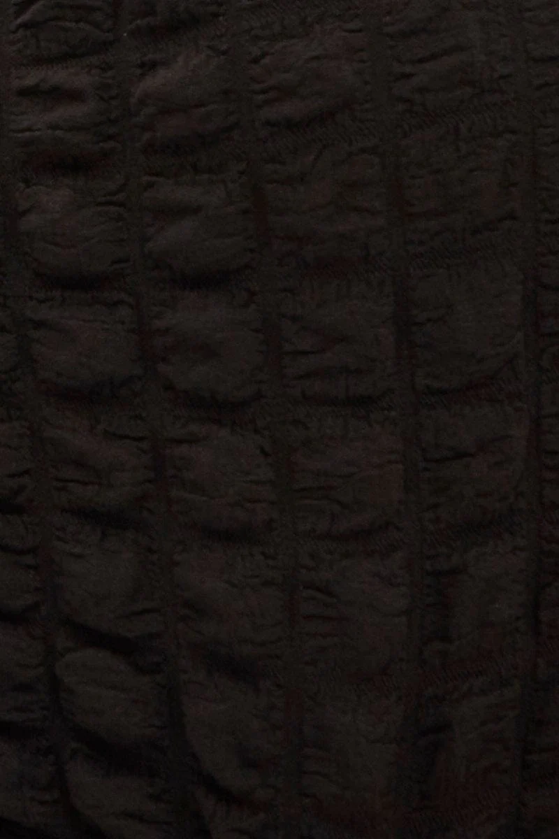 Black Textured Crop Top