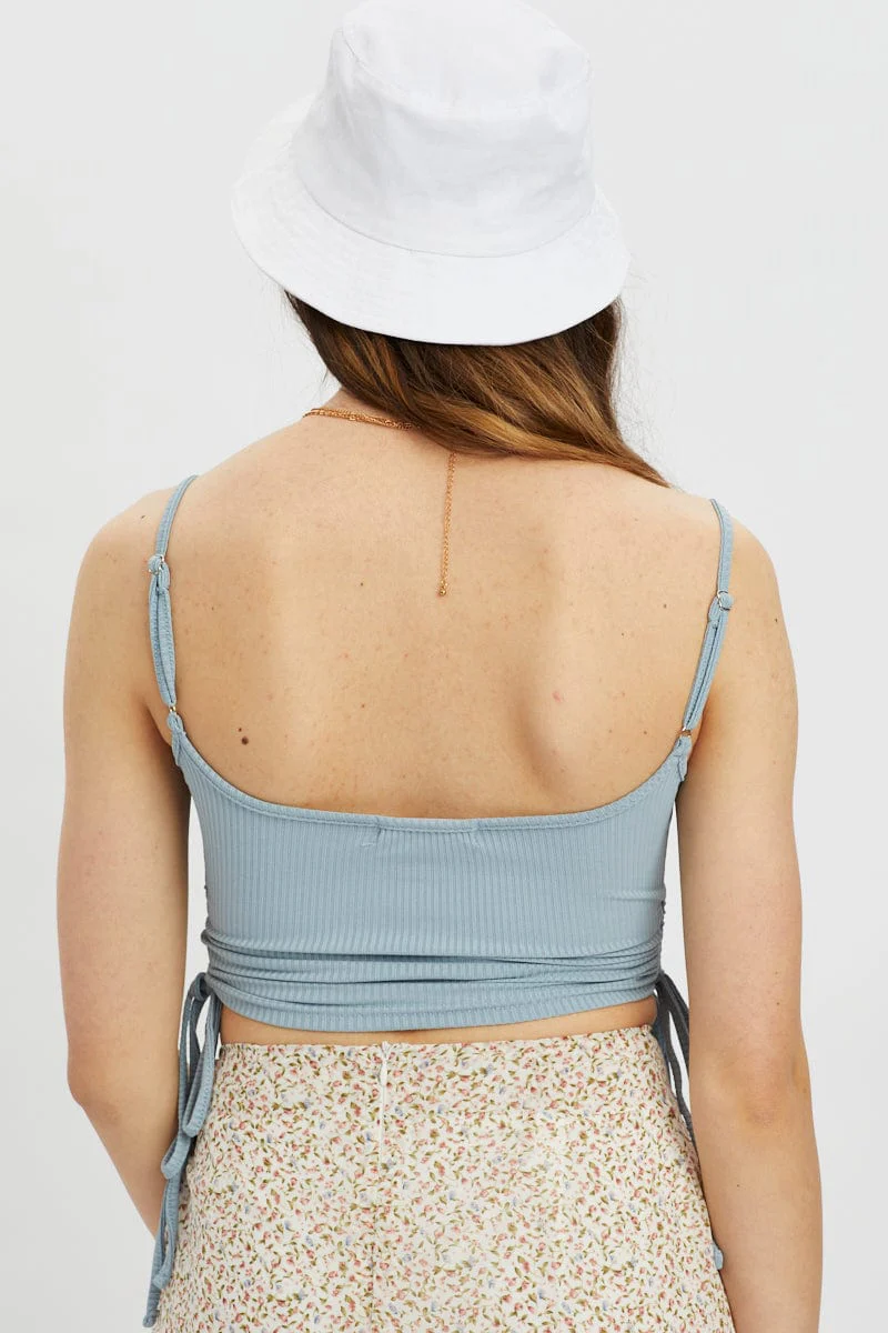 Blue Top Cami Ribbed