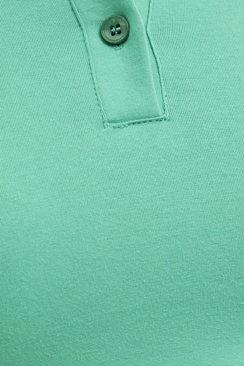 Green Crop Polo Short Sleeve