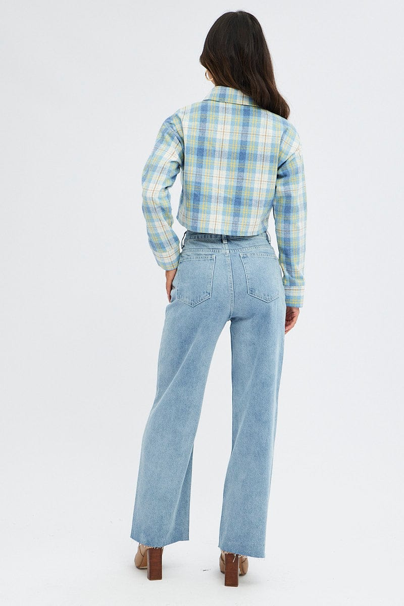 Denim Wide Leg Denim Jeans High Rise