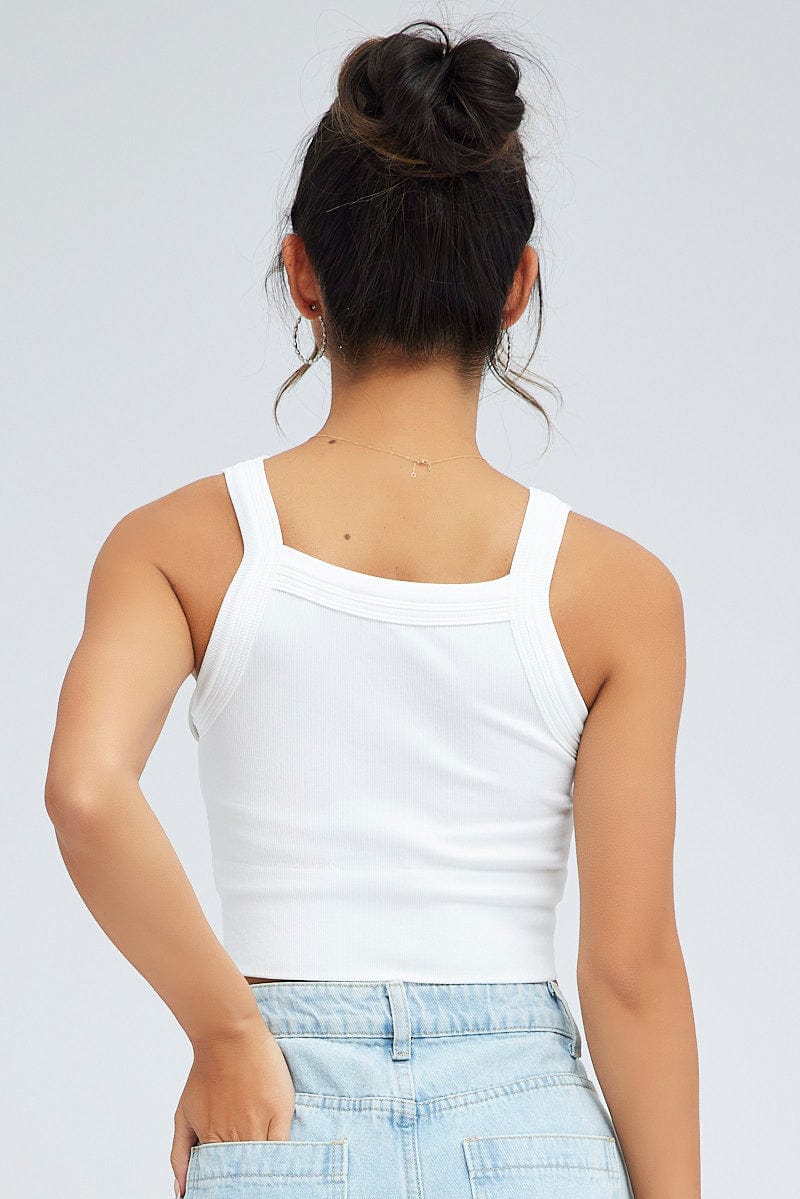 White Singlet Top Seamless