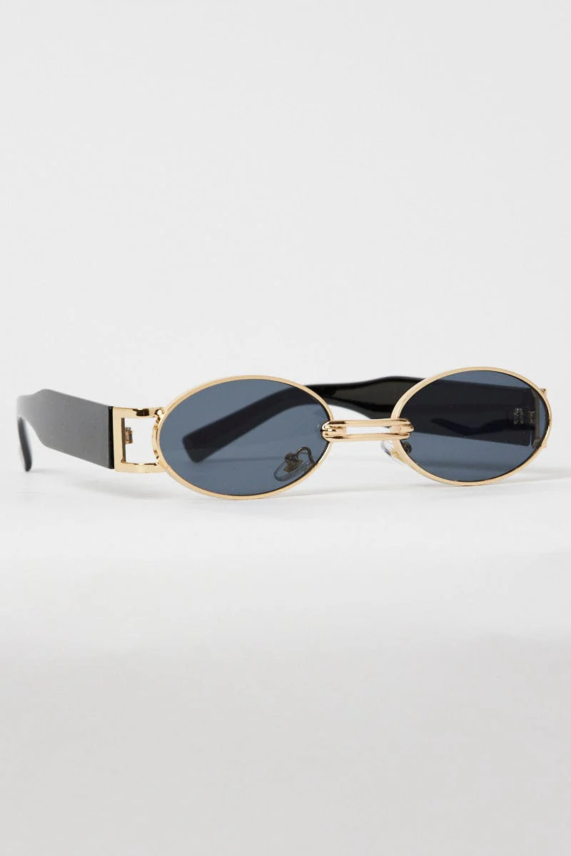 Grey Oval Sunglasses