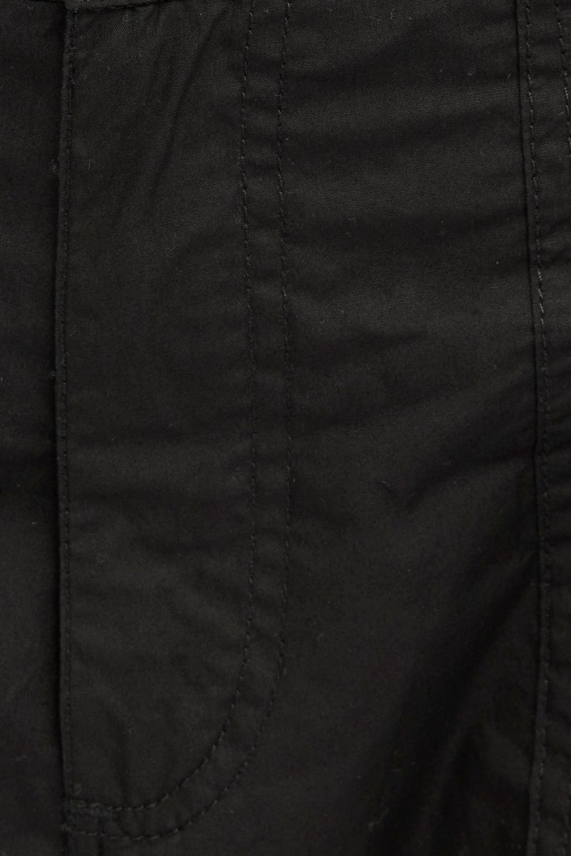 Black Cargo Pants Mid Rise