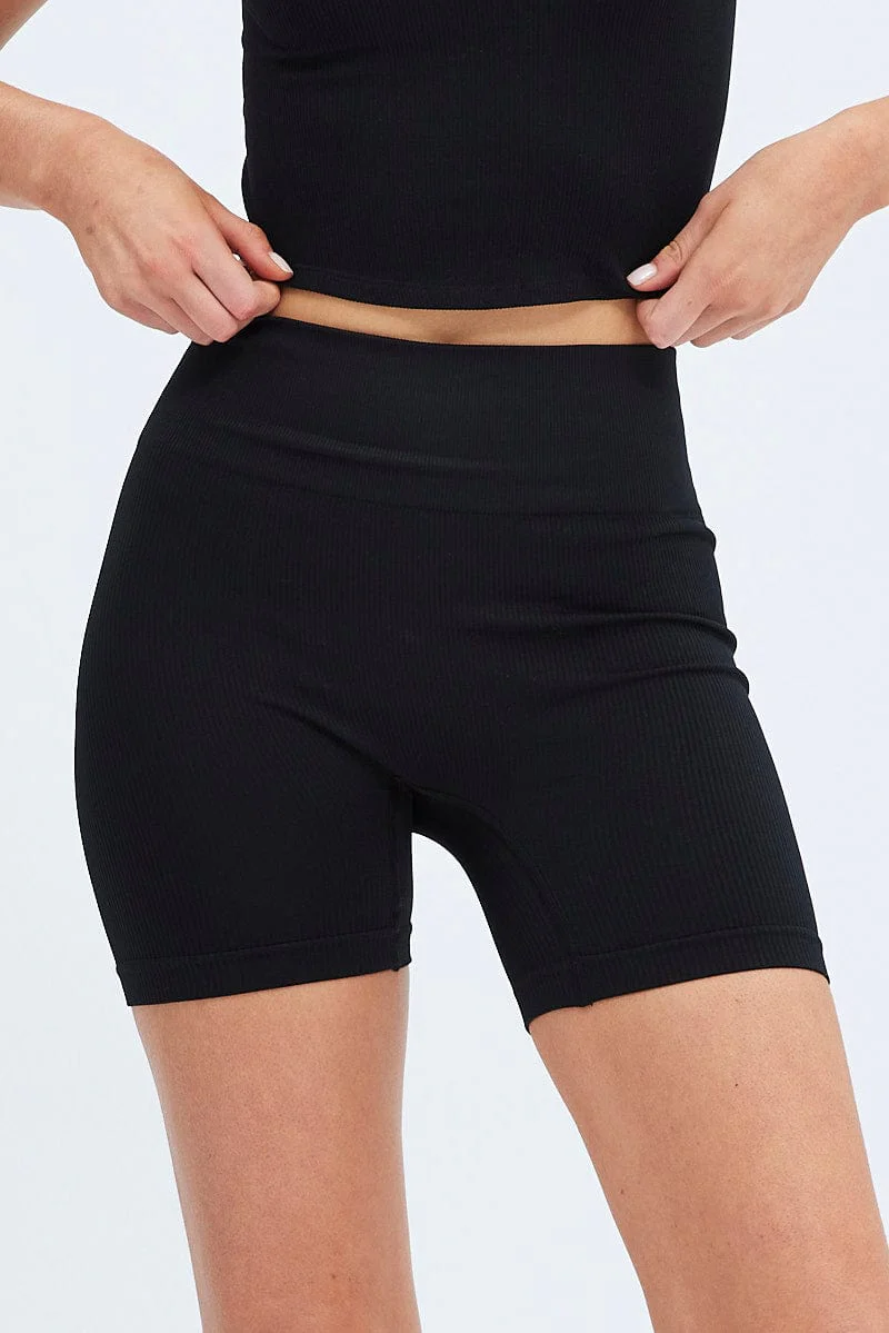 Black Bike Shorts Seamless