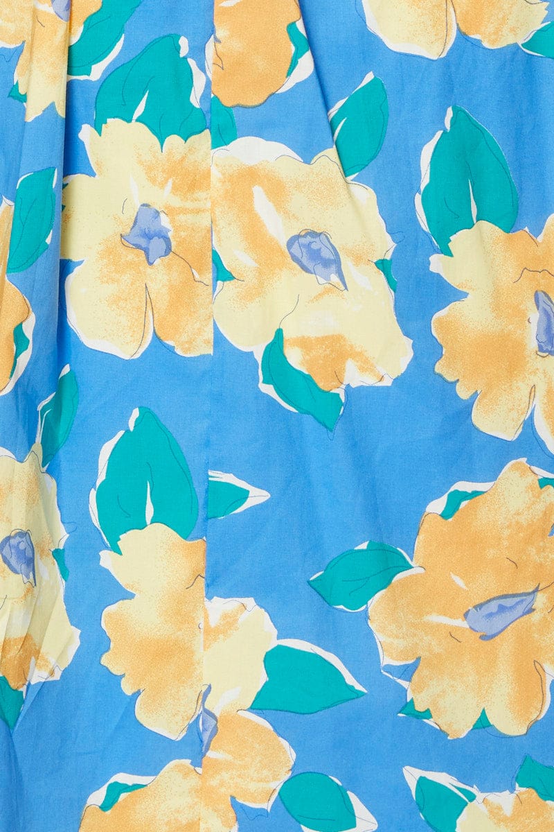 Print Midi Dress Short Sleeve