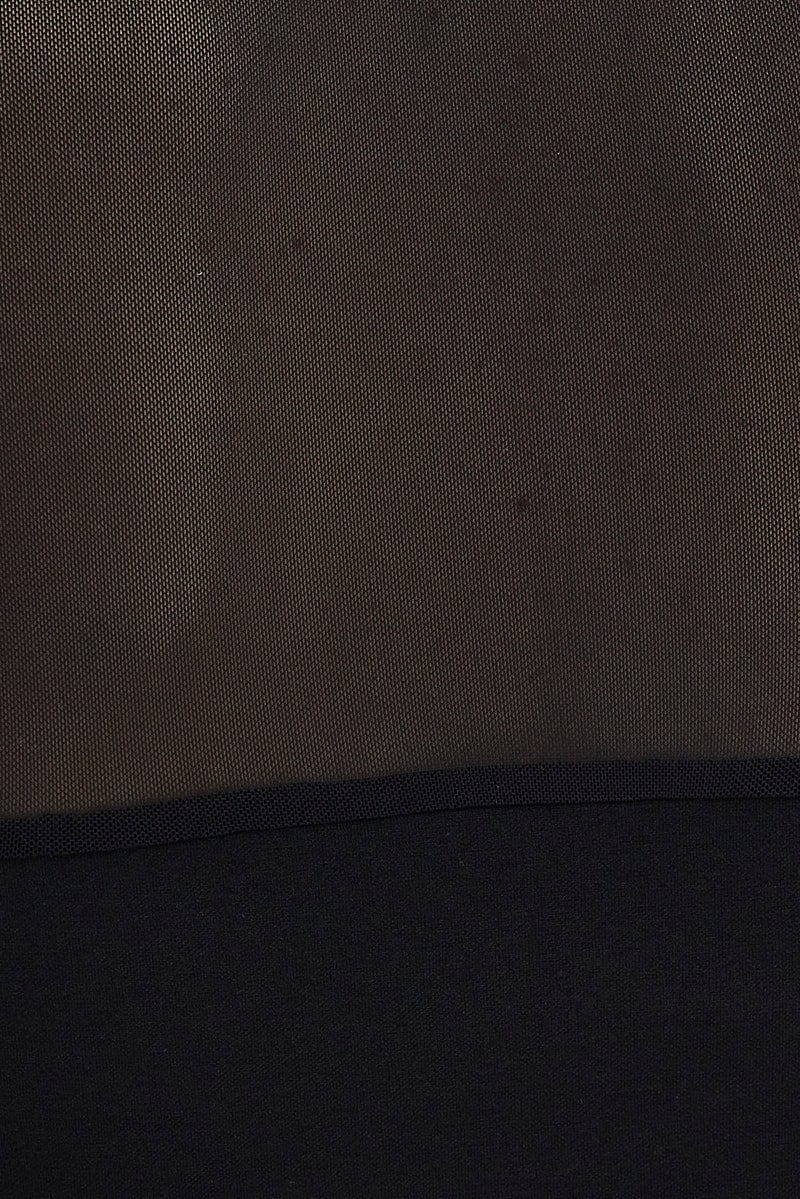 Black Top with Long Sleeve and Collar