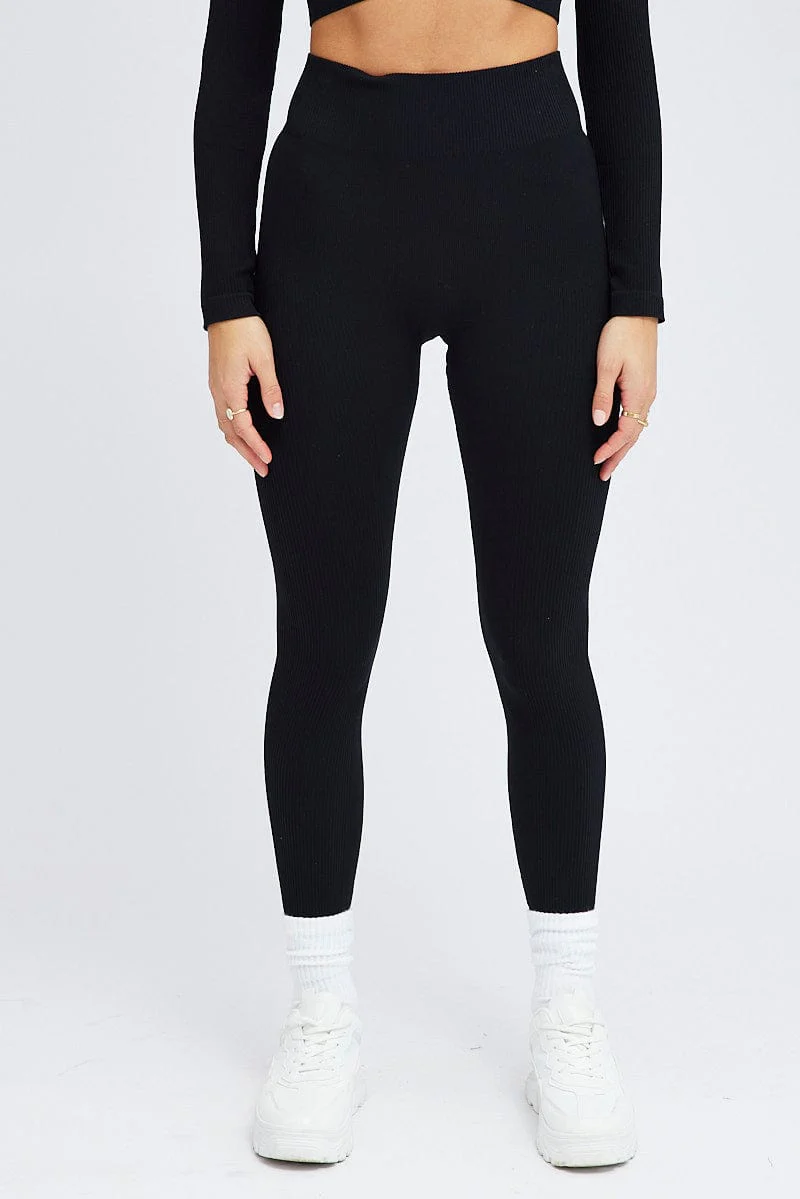Black Leggings Seamless Activewear