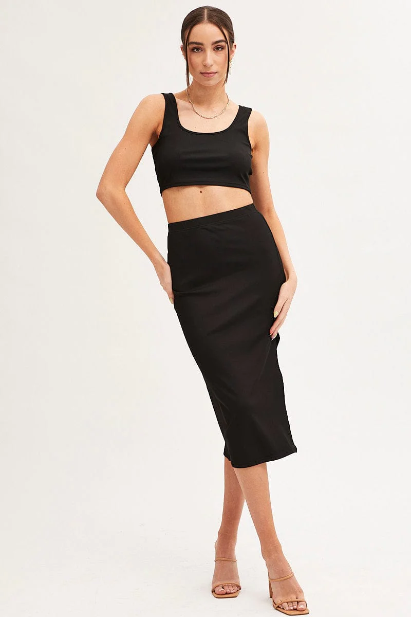 Black Jersey Top