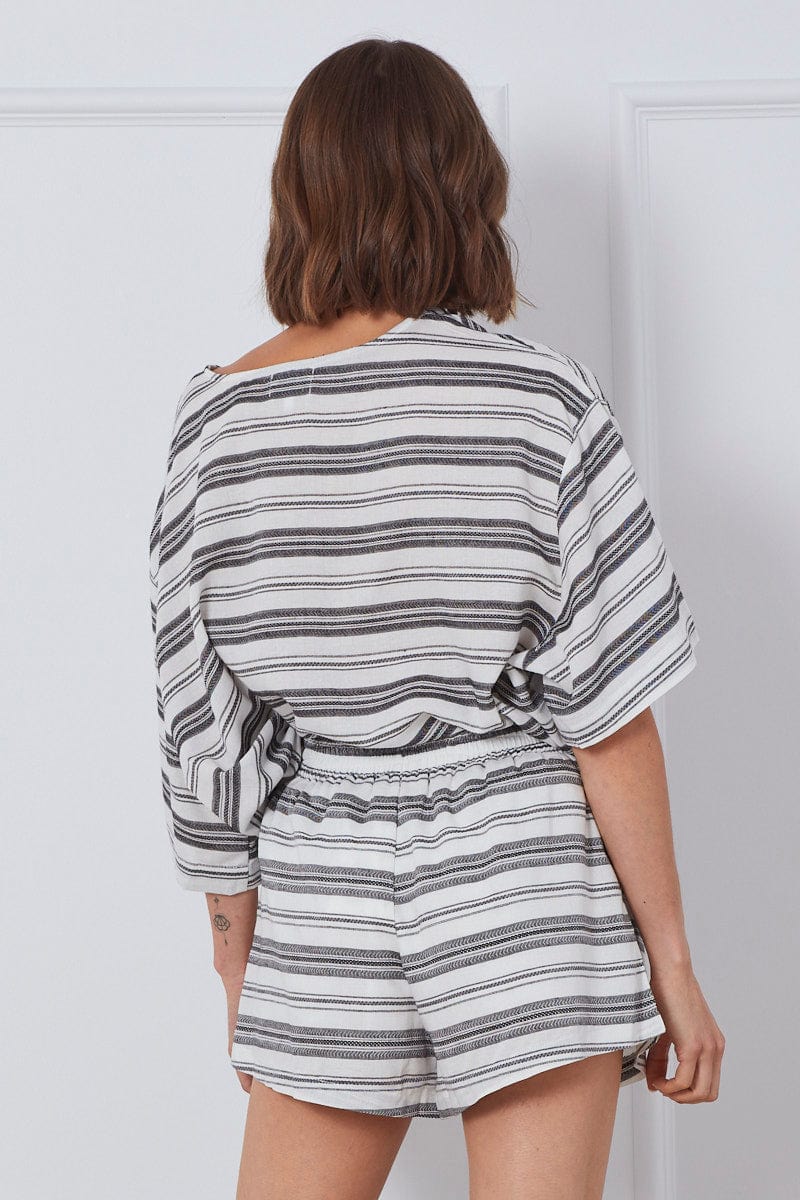 Stripe High Rise Shorts