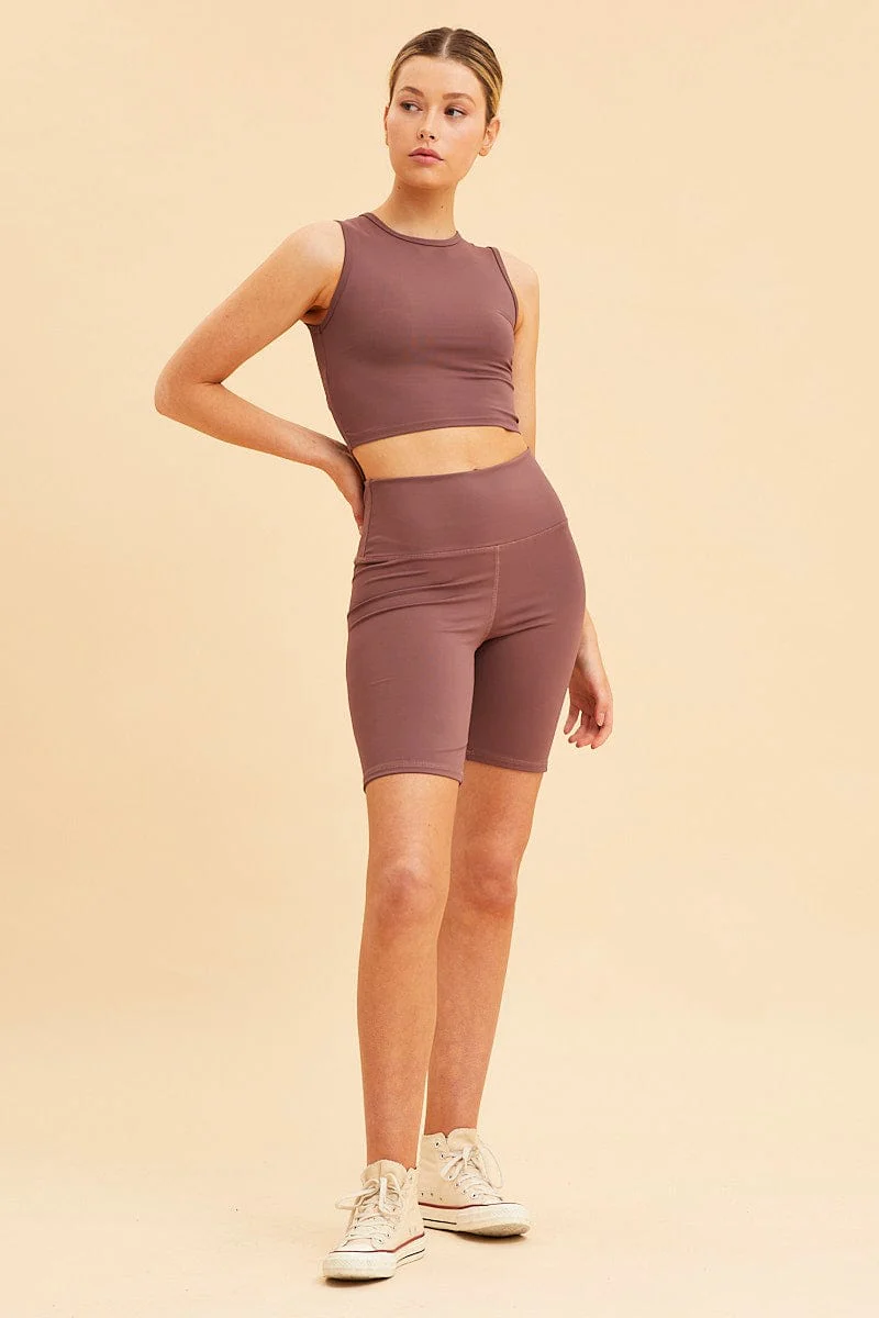 Purple Bike Short 7 Length Active