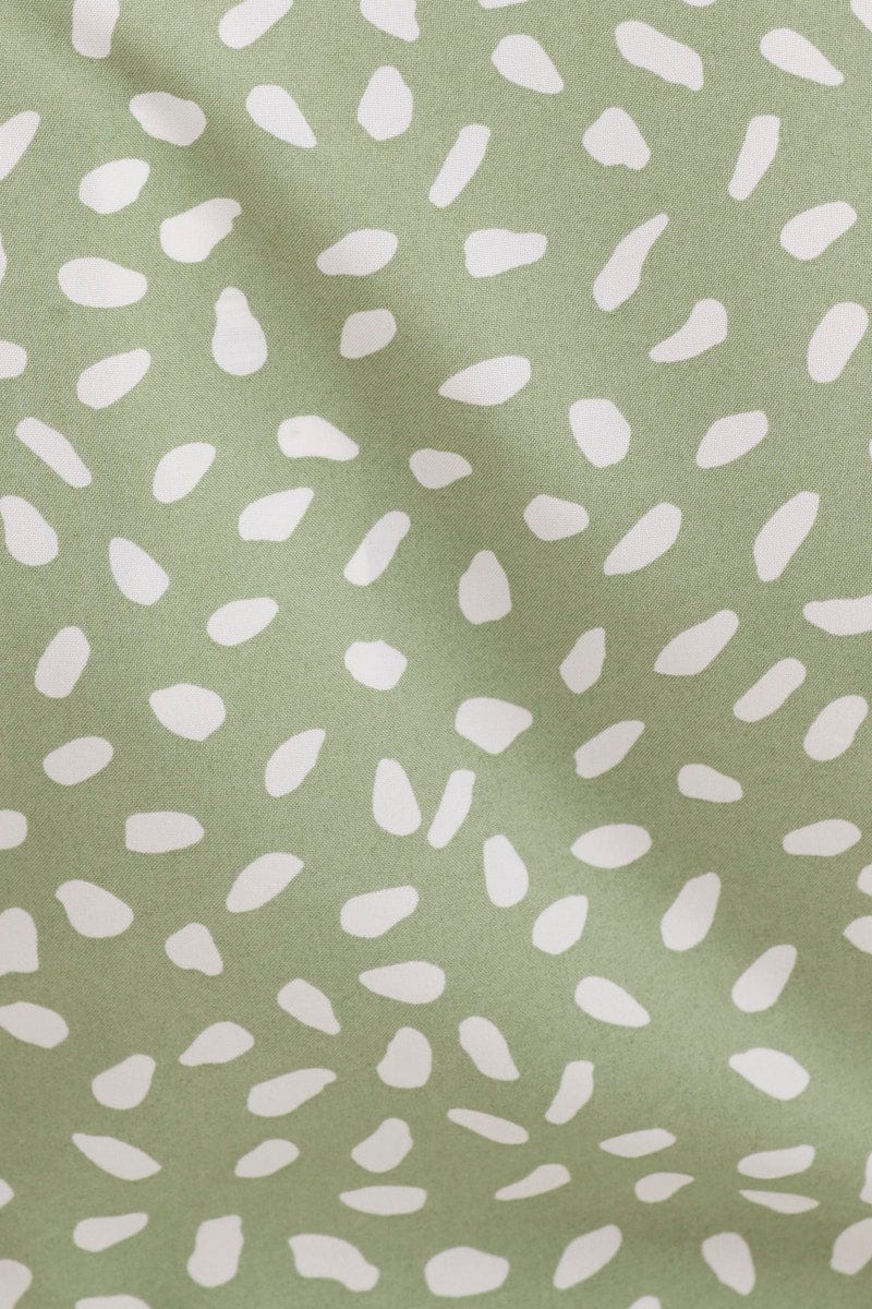 Green Geo Wrap Mini Dress