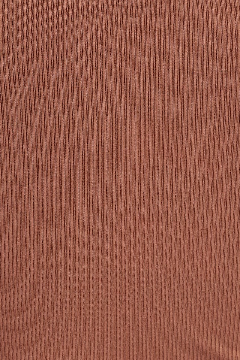 Brown Cut Out Back Bodycon Dress