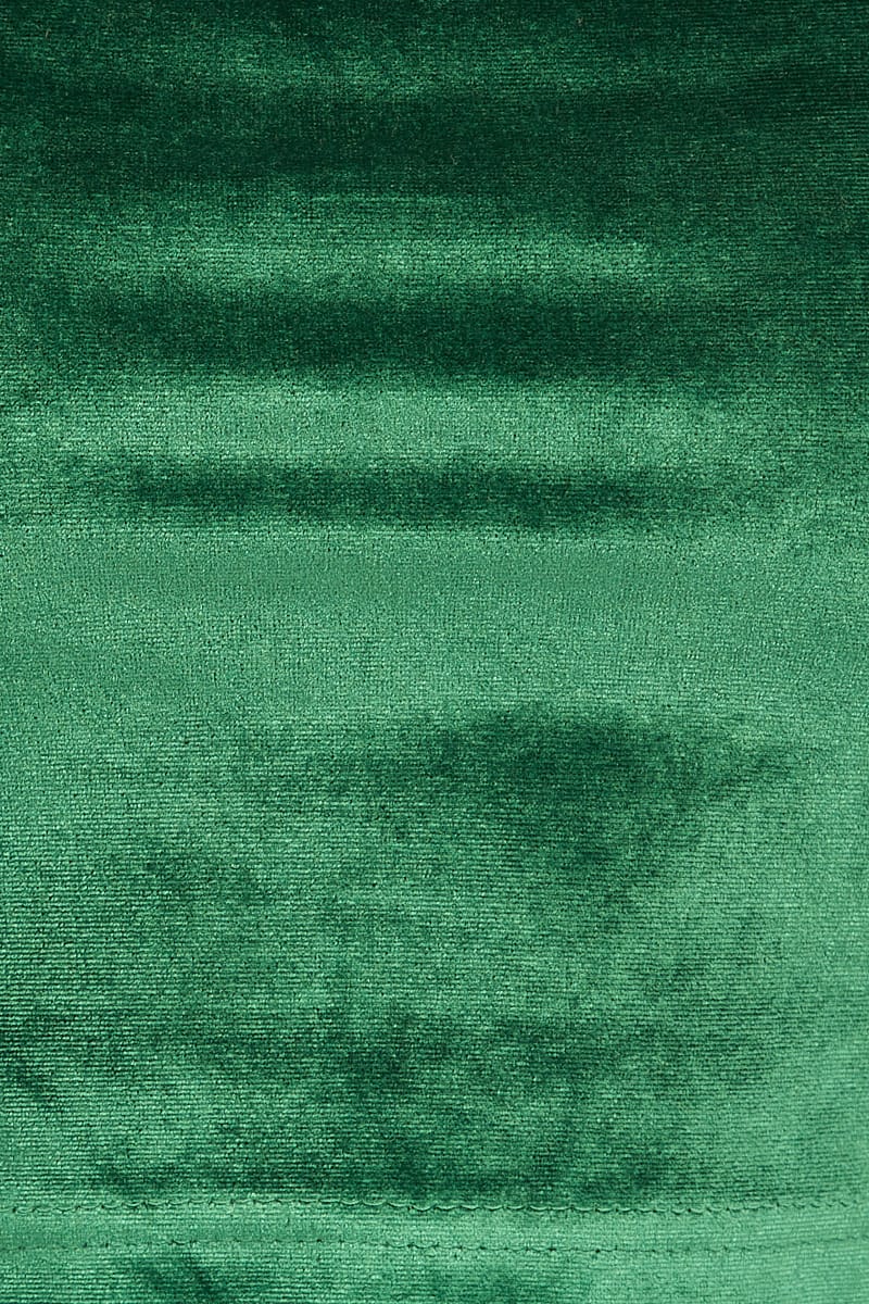 Green Velour Singlet Lounge Crop Top