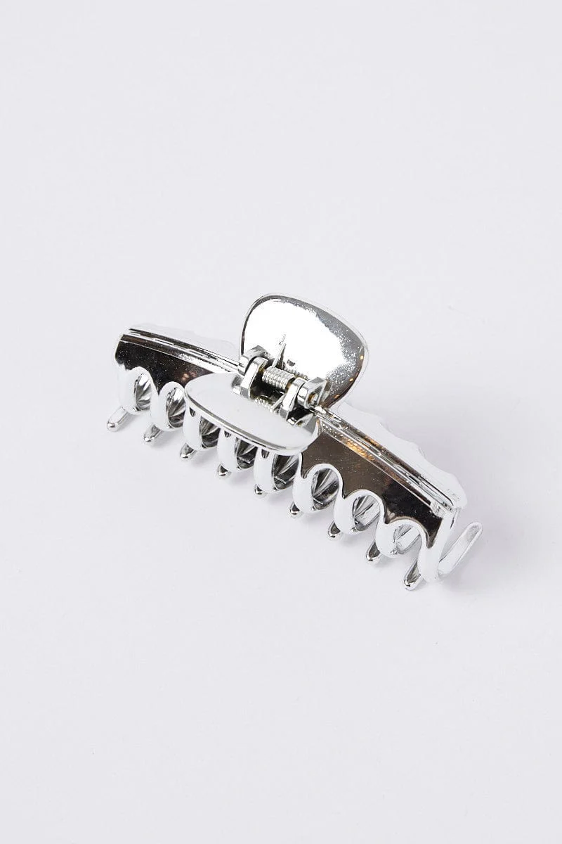 Silver Classic Hair Claw Clip