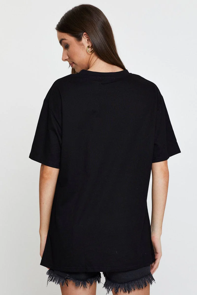Black Graphic T Shirt Short Sleeve