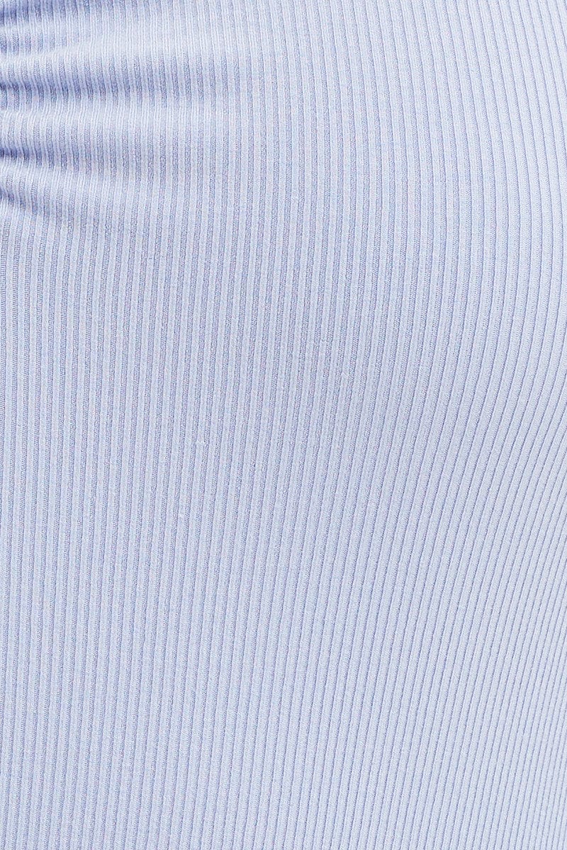 Blue Top Long Sleeve Round Neck