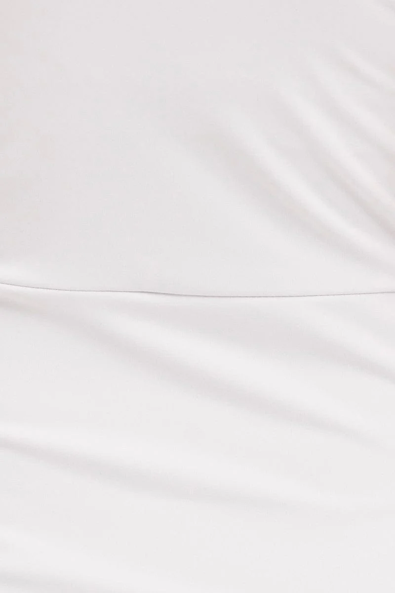 White Mini Dress Round Neck Activewear