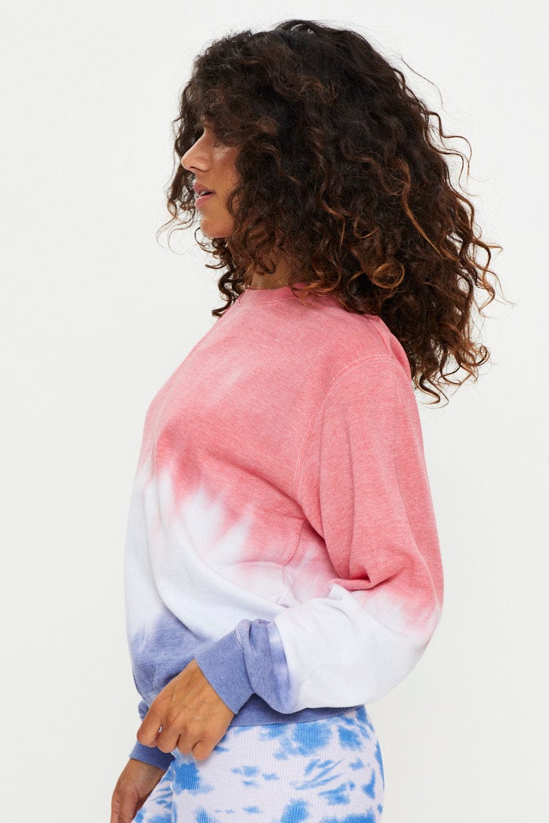 Multi Long Sleeve Tie Dye Sweat