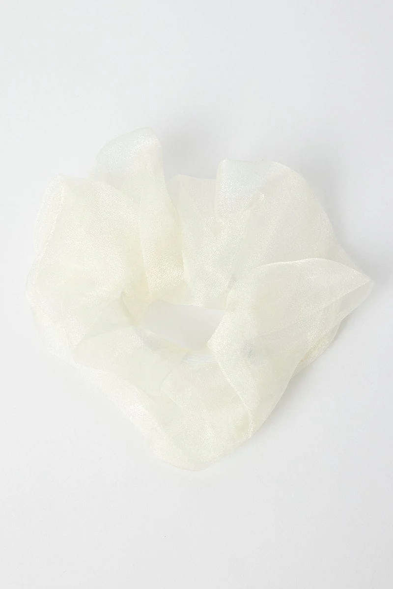 White Organza Scrunchie