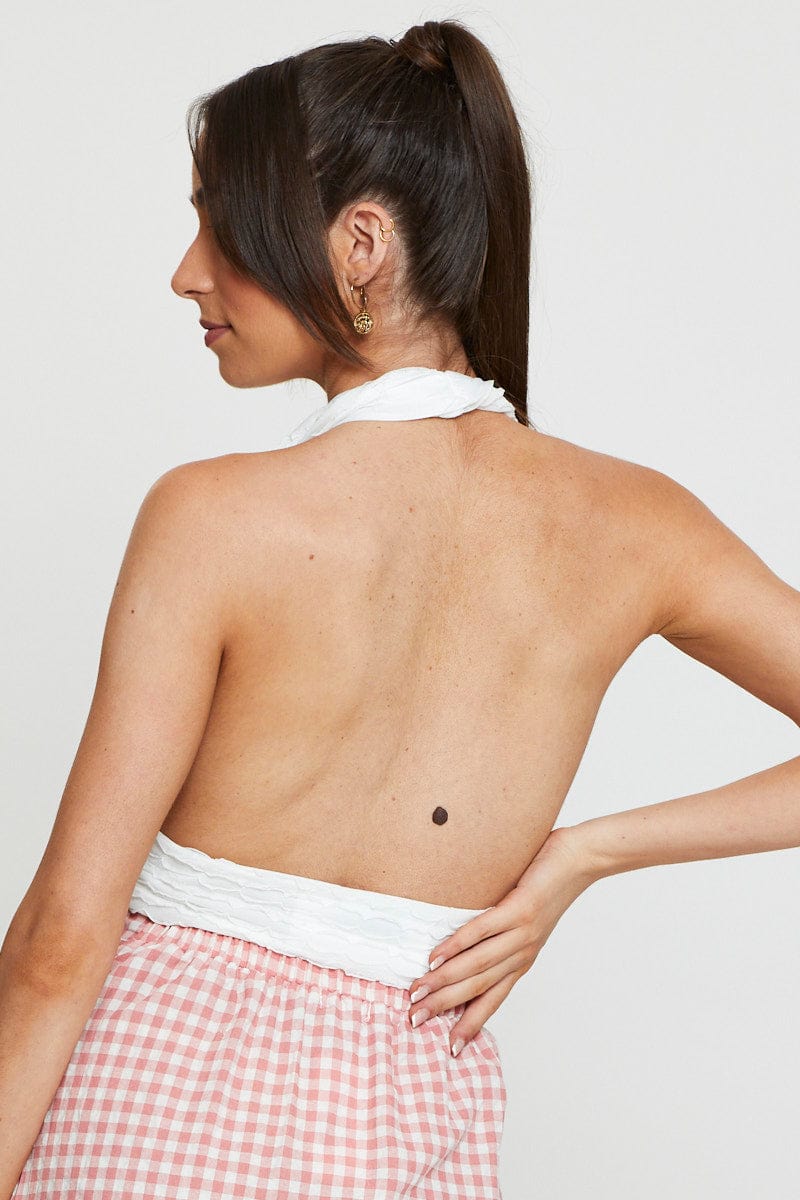 White Top Halter Neck