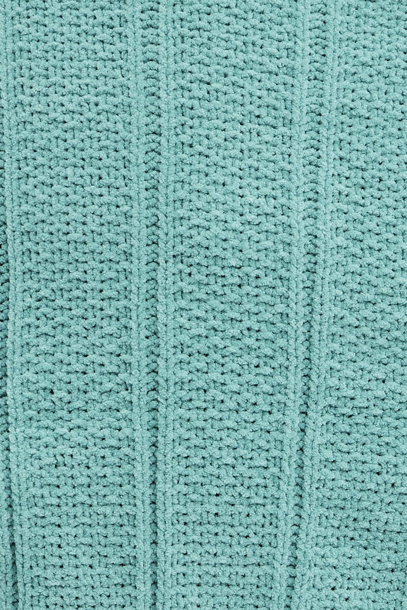 Green Knit Top Long Sleeve Crop