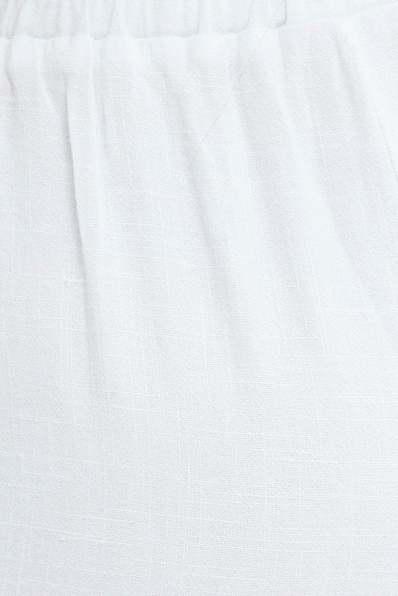 White Wide Leg Pants High Rise