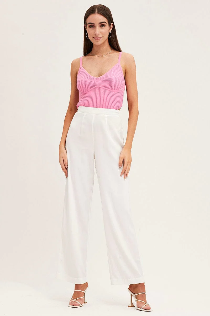 White Wide Leg Pant
