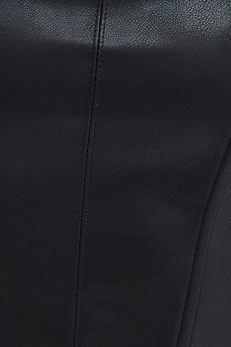 Black Faux Leather Corset