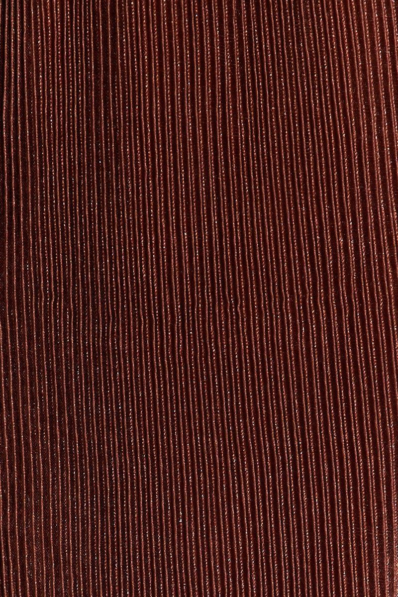 Brown Plisse Pants