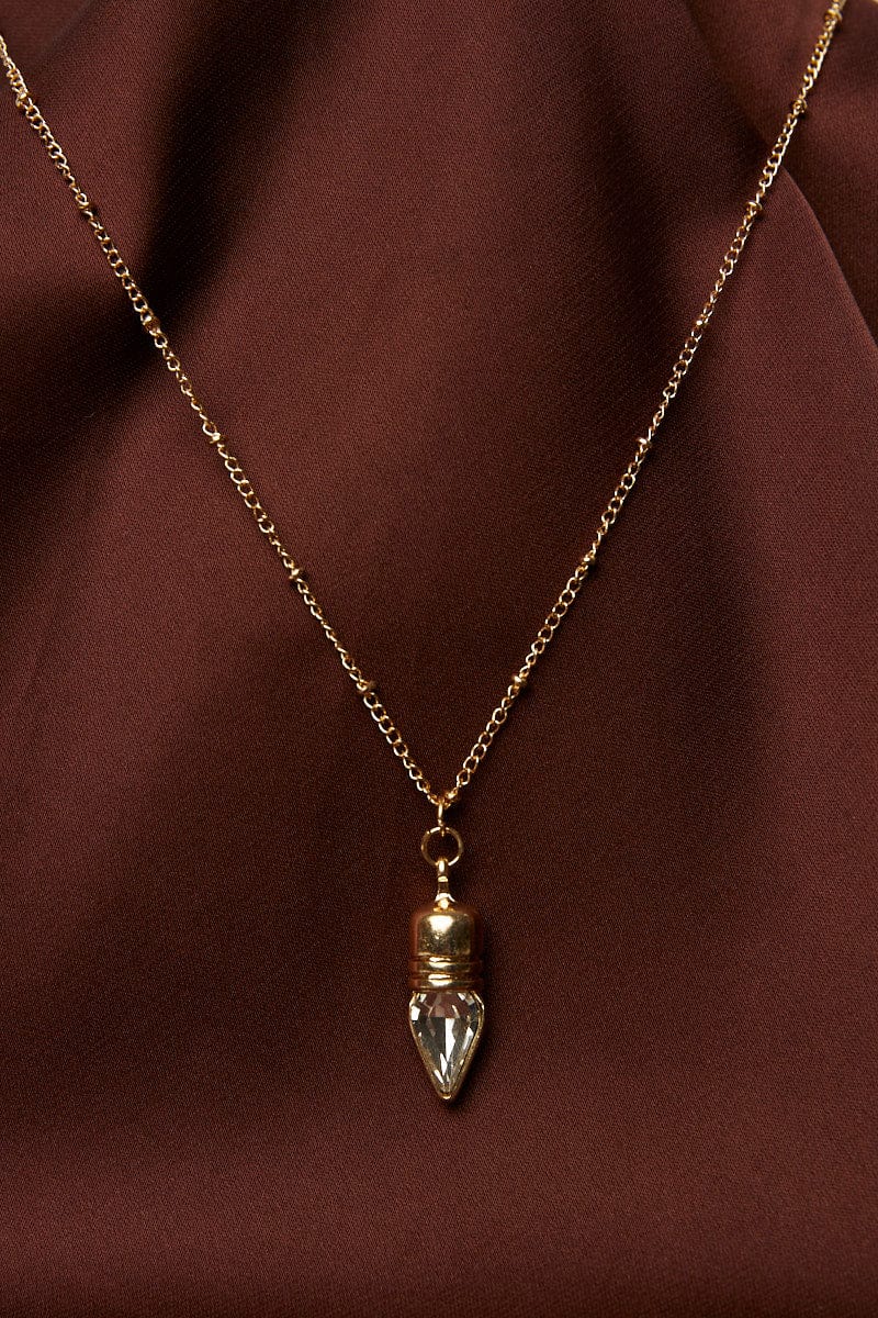 Gold Tapered Pendent Necklace