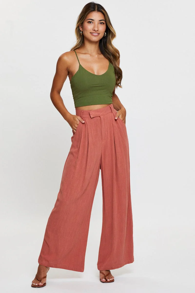 Green Singlet Top Sleeveless