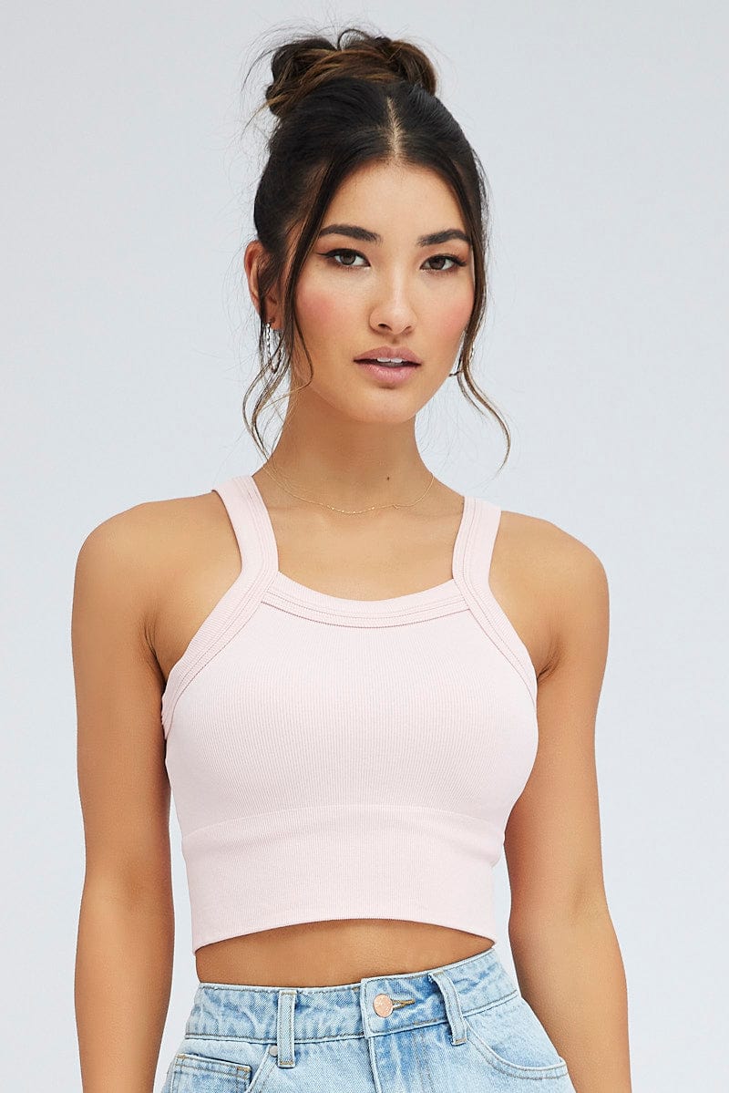 Pink Singlet Top Seamless
