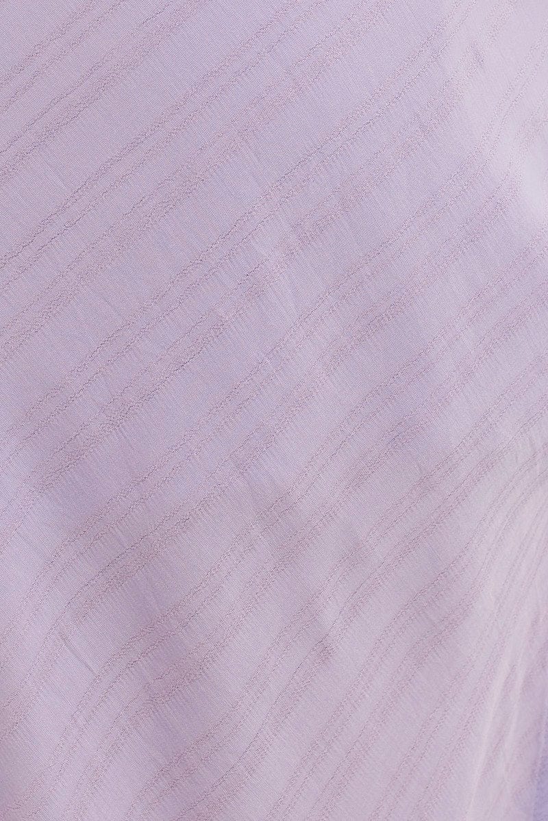 Purple Midi Dress Sleeveless Ruched Bust